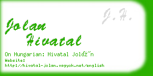 jolan hivatal business card